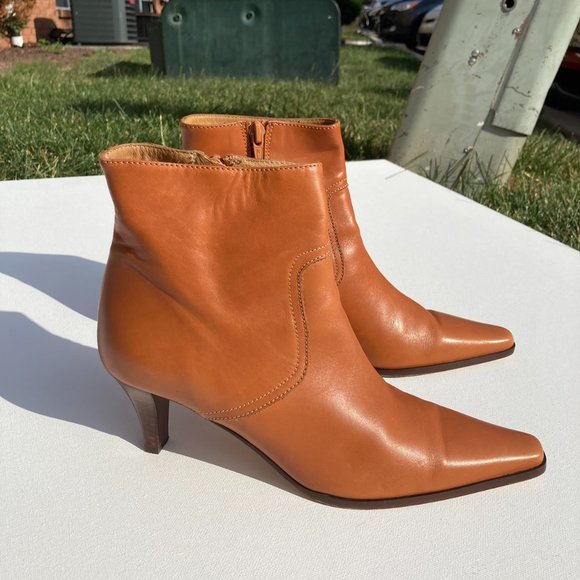 Brown Orange Leather Coach Shoes - Picture 2 of 4